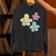 スマイリングフラワー イエロー ブルー パープル 楽しい春 パーカー