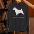 ノーフォークテリア犬の白いシルエット パーカー