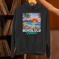 ホノルル ハワイ ハワイアン 波 ビーチ 夏 サーフィン レトロ 長袖tシャツ パーカー
