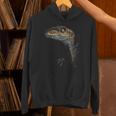 ヴェロキラプトル恐竜狩りリアルなグラフィックデザイン 長袖tシャツ パーカー