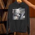 猫のミームtシャツを運転します パーカー
