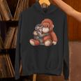 赤ちゃん用 マカク 抱きしめる ぬいぐるみ かわいい オランウータン モンキー パンチ ギフト 長袖tシャツ パーカー