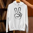 2本指 ピースサイン キュート ビクトリー ハンド ジェスチャー ピースシンボル パーカー