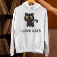 I Love Cats シャツ キュート 黒猫好き キッズ 子猫 パーカー