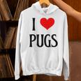 I Love Pugs I Heart Pugs Dog Lover Pet Puppy Dog Pug パーカー