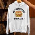 Powered By Burgers ファーストフード愛好家 面白いビーフバーガー パーカー