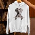 Weimaraner 面白い 覗き見ポケット 子犬 犬好き パーカー