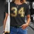 34 ナンバー34 チーム スポーツ グラフィック 代表チームのマッチング 長袖tシャツ Tシャツ 彼女への贈り物