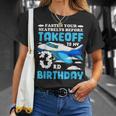 3歳の誕生日飛行機 パイロット固定シートベルト離陸飛行機 Tシャツ 彼女への贈り物