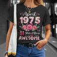51歳 1975年4月 花柄 51歳 誕生日 男性 女性 Tシャツ 彼女への贈り物