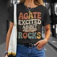 Agate Excited About Rocks ロック地質学オタク Tシャツ 彼女への贈り物