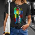 Autism Awareness Mom Dad Usa Flag T-Shirt Gifts for Her