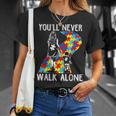 Autism Mom You Will Never Walk-Alone Support Autism Son T-Shirt Gifts for Her