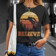 Bigfoot Believe Disc Golf Retro Sunset Vintage Flying Disc T-Shirt Gifts for Her