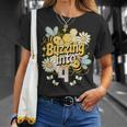 Buzzing Into 4 かわいい蜂 4歳の誕生日パーティーデザイン Tシャツ 彼女への贈り物