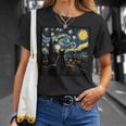 Cat Starry Night Van Gogh Cat For Cat Lover Cat Mom Cat Dad T-Shirt Gifts for Her