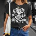 Cozyeason Duck かわいい 秋 パンプキン スパイス 秋 コーヒー 長袖tシャツ Tシャツ 彼女への贈り物