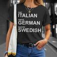 Eat Italian Drive German Marrywedish ユーモラスな言葉 Tシャツ 彼女への贈り物