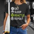 Eatleep ReactJs Repeat Javascriptプログラマー用 Tシャツ 彼女への贈り物