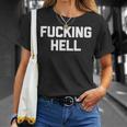 Fucking Hell 面白いことわざ 皮肉なかわいいクールなノベルティ Tシャツ 彼女への贈り物