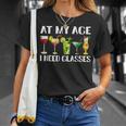 At My Age I Need Glasses Dad Mom Wine Drinking T-Shirt Gifts for Her