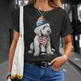 Goldendoodle 7月4日 愛国的 ゴールデンドゥードル 犬 Tシャツ 彼女への贈り物