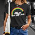 I Have Depression 面白いメンタルヘルスリマインダーギフト Tシャツ 彼女への贈り物