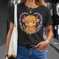 Highland Cow Lavender Heart T-Shirt Gifts for Her