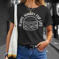 Hungry For Life 賢いハンバーガーデザイン Tシャツ 彼女への贈り物