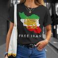 Iran Flagge Karte Löweonnechwert Free Iran Unterstützung Frauen Des Iran T-Shirt Geschenke für Sie