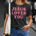 Jesus Loves You Christian Faith Tシャツ 彼女への贈り物