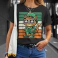 Katze Irisches Kleeblatt Männer Frauen Kinder Lustigt Patrick's Day T-Shirt Geschenke für Sie