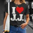 I Love Heart JJ Jj J J イニシャル Tシャツ 彼女への贈り物