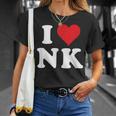 I Love Nk Initials I Heart NK First Last Name N K Tシャツ 彼女への贈り物