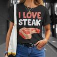 I Loveteak おもしろステーキ バーベキューグリルステーキ Tシャツ 彼女への贈り物