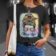 Messy Bun Woman & Monster Truck Mom Life Happy Tie Dye T-Shirt Gifts for Her