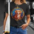 Novacotia Duck Tolling Retriever Toller Dog ステンドグラス Tシャツ 彼女への贈り物