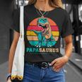 Papasaurus Daddy Rex Dinosaur Family Papaaurus Festa Del Papà Maglietta Regalos para ella