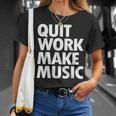 Quit Work Make Music 半袖 Tシャツ 彼女への贈り物
