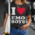 Red Heart I Love Emo Boys Tシャツ 彼女への贈り物