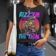 Rizz 'Em With The Tism 恐竜 T-Rex Meme Autism Tシャツ 彼女への贈り物