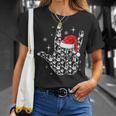 Santa Rock Hand Sign Language Christmas Rock Music Lover T-Shirt Gifts for Her
