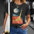 Sputnik Urssintage Poster Comunista Urss Espacio Manga Larga Camiseta unisex Regalos para ella