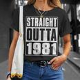 Straight Outta 1981 Womenintage 1981 Birth Of Birthday Tシャツ 彼女への贈り物