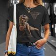 T Rex 恐竜 バスケットボール 面白い恐竜フープ Tシャツ 彼女への贈り物