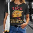 Taco Trump Always Chickens Out アンチトランプニックネーム Tシャツ 彼女への贈り物