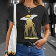 Ufo 卵 ベーコン アブダクション 面白い 宇宙人 朝ごはん 銀河系 食品 Tシャツ 彼女への贈り物