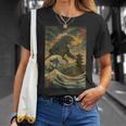 Ukiyo-E Kaiju Gran Ola Arte Monstruo Japonésintage Camiseta unisex Regalos para ella