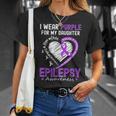 I Wear Purple For My Daughter Epilepsy Awareness Warrior Mom T-Shirt Gifts for Her