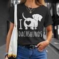 Wiener Dog ダックスフンド 犬 ペット愛好家 I Love Dachshunds Tシャツ 彼女への贈り物